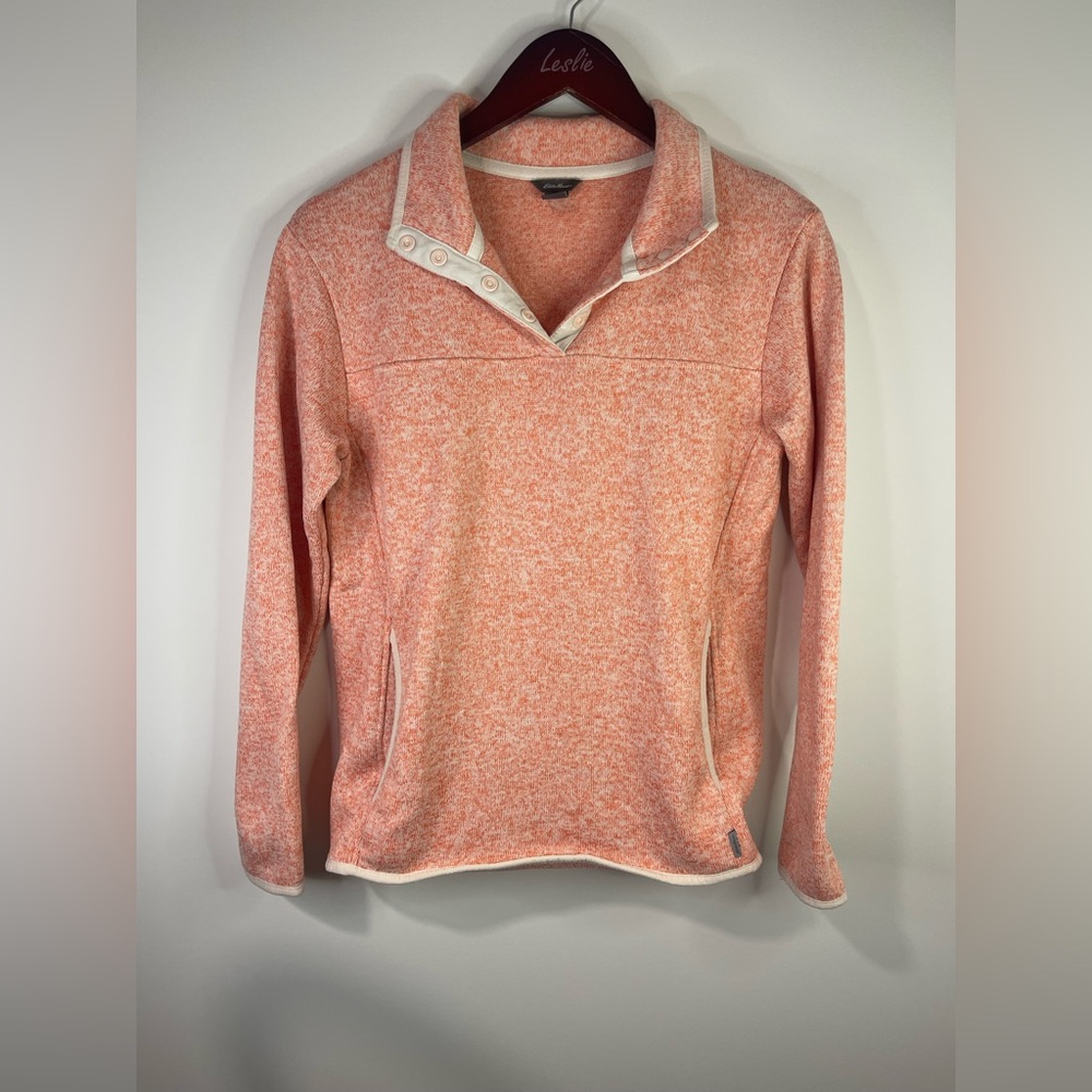 Eddie Bauer Women's Peach‎ Button-Up Sweater
